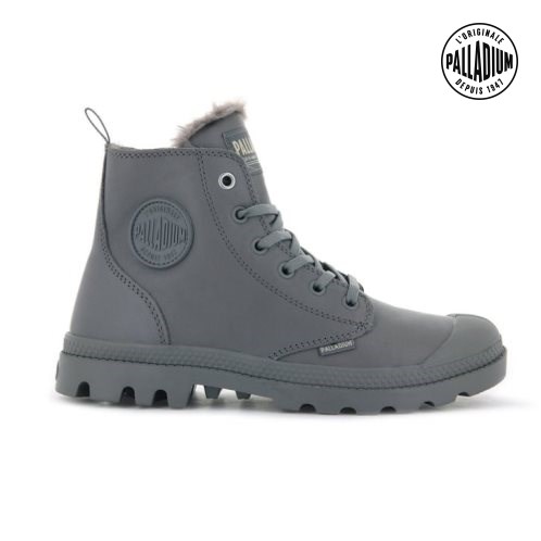 Bottes Palladium Pampa Hi Zip Leather S Femme Grise | FR IZY610Q